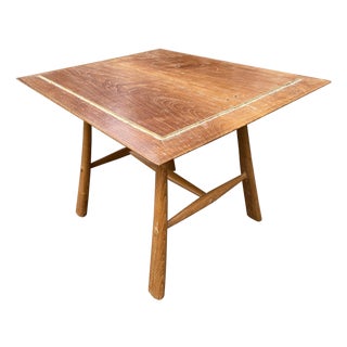 Andrianna Shamaris Midcentury Couture Teak Wood Cocktail Table or Entry Table For Sale