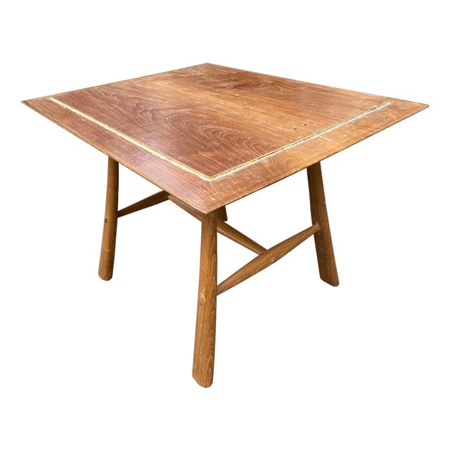 Andrianna Shamaris Midcentury Couture Teak Wood Cocktail Table or Entry Table For Sale