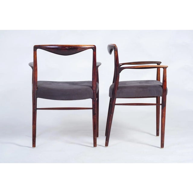 Mid-Century Modern Scandinavian Armchairs in Rosewood by Kai Lyngfeldt-Larsen, 1960s, Set of 4 For Sale - Image 4 of 6