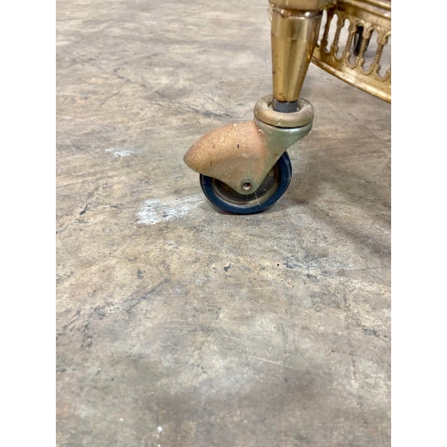 1940s 1940s Brass Mid-Century Bar Trolley, in the Style of Maison Jansen For Sale - Image 5 of 8