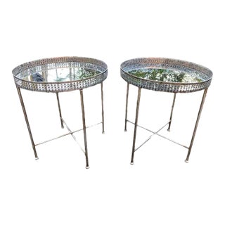 Mirrored Side Tables - A Pair For Sale