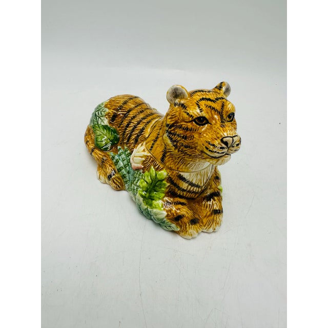 Ceramic Tiger Ceramic Covered Serving Dish For Sale - Image 7 of 7