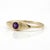 Contemporary Purple Amethyst Marquise Eye Signet Ring | Dainty 18k Yellow Gold Plated Bezel Band | February Birthstone Solitaire Ring Us 7 For Sale - Image 3 of 3