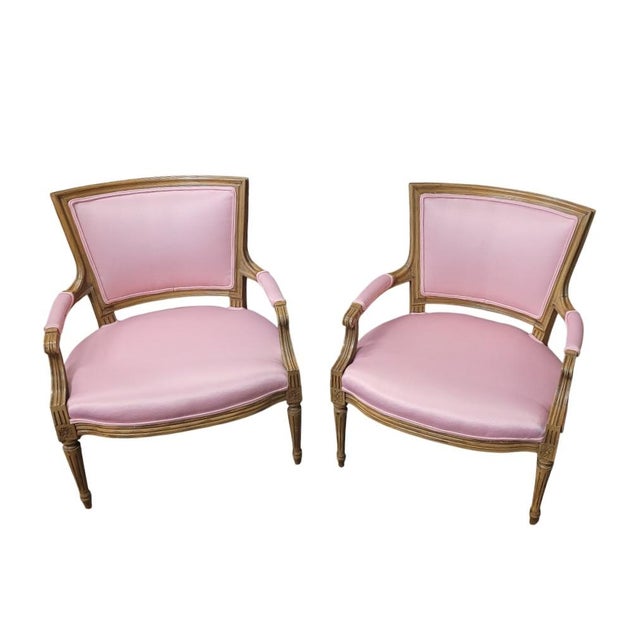 Pair Hot Pink 1950s French Chairs For Sale - Image 12 of 12