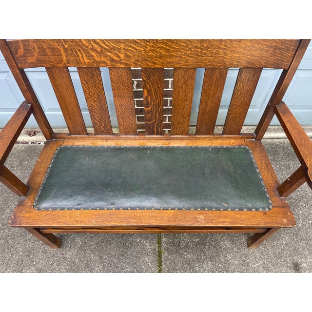 Stickley Brothers Late 19th Century Antique Stickley Style Mission Oak Set - Seating for 5 For Sale - Image 4 of 12