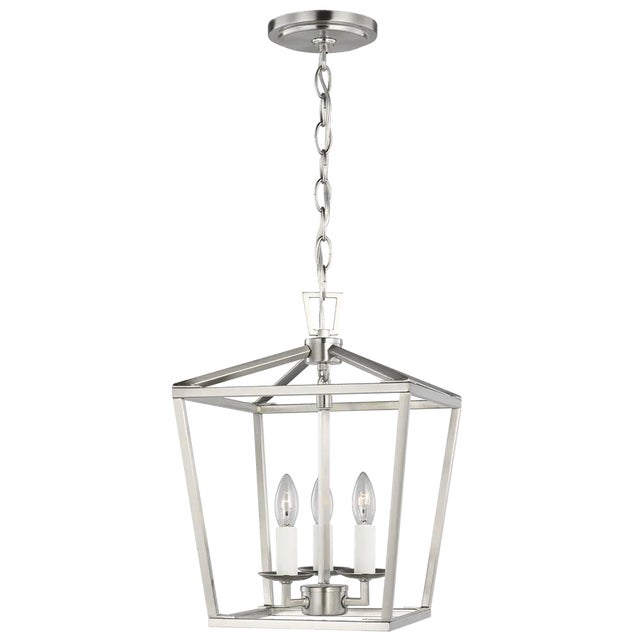 Traditional Chapman & Myers By Visual Comfort Studio Dianna 3-Light Mini Pendant in Brushed Nickel For Sale - Image 3 of 3