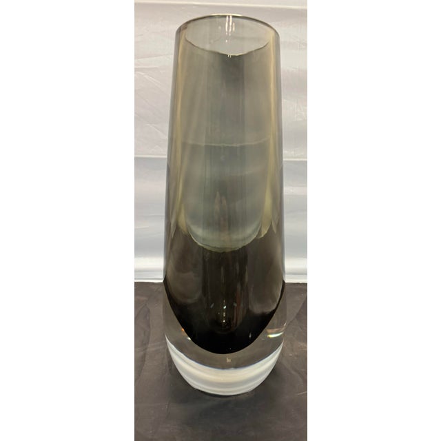 Signed Cenedese Murano Sommerso 15” Large Glass Vase Antonio Da Ros Vintage MCM For Sale - Image 9 of 12