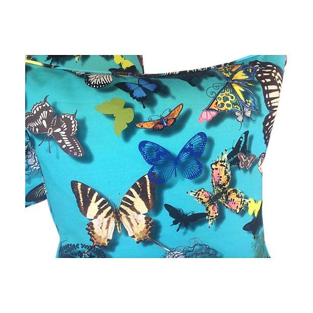 Christian Lacroix Blue Butterfly Pillows A Pair Chairish