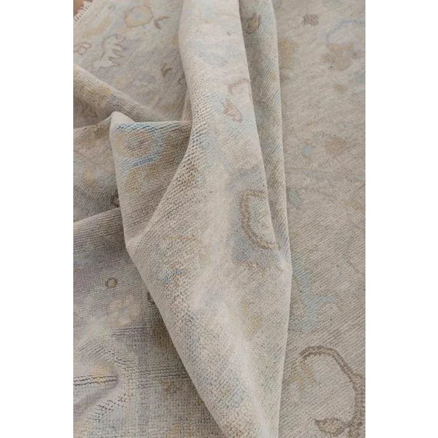Muted Gray, Taupe & Camel handknotted modern oushak rug As all of our rugs are made by hand, each may have slight...