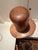 English English Bobby Wood Vintage Hat Form Stand With Brass & Leather Details For Sale - Image 3 of 9