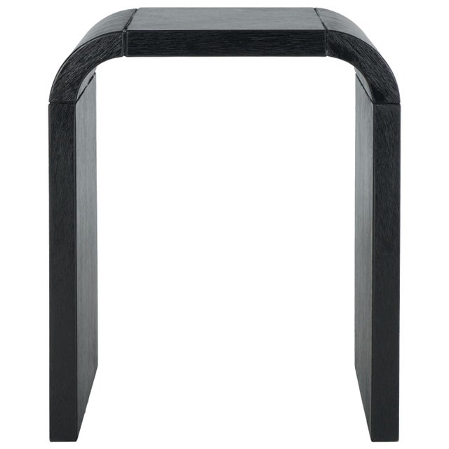 Wood Liasonya Curved Waterfall Accent Table in Black For Sale - Image 7 of 7