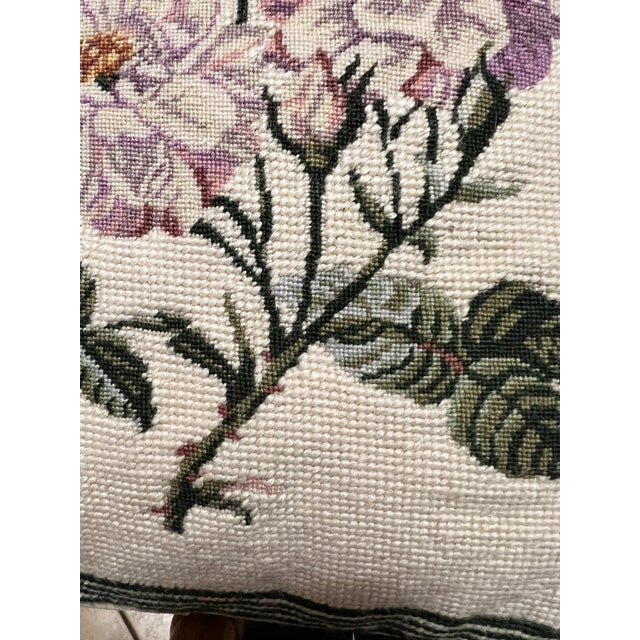 Vintage Floral Needlepoint Petite Point Pillow For Sale - Image 6 of 9