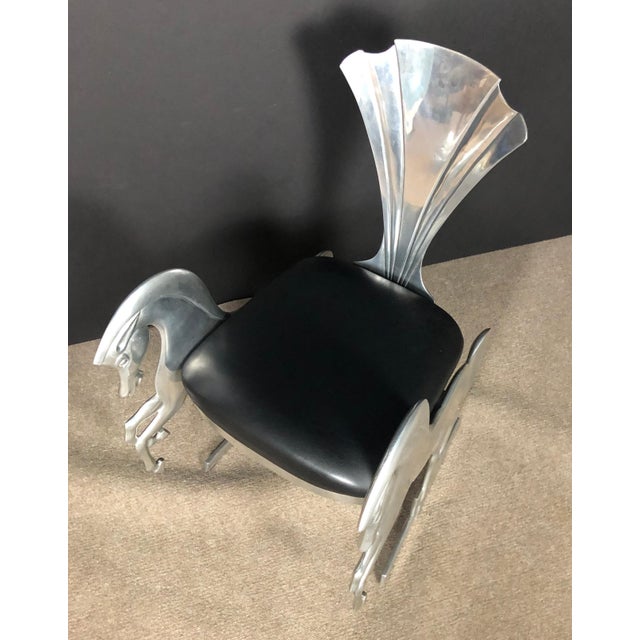 Whimsical Aluminum Chair With Full Bodied Horses For Sale - Image 11 of 11