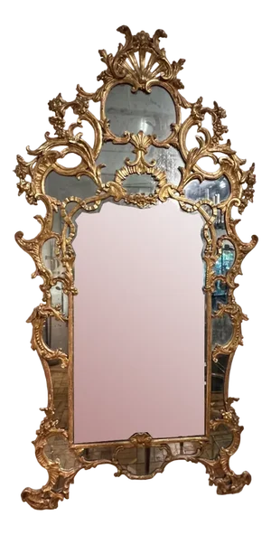 Mid 18th Century Italian Carved Wood Mirror