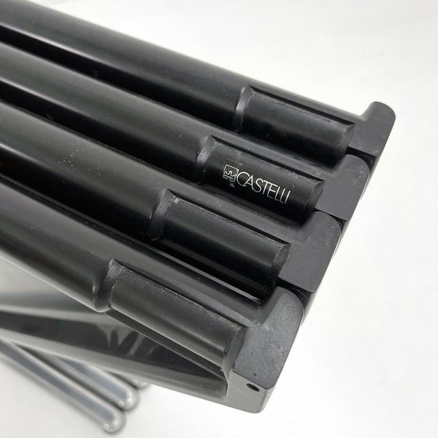 Black Plana Folding Table by Giancarlo Piretti for Castelli, 1970s For Sale - Image 9 of 11