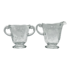 1930s Fostoria “Midnight Rose” Creamer & Open Sugar Bowl
