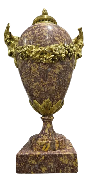 Large Antique Marble and Bronze Vase, 1890