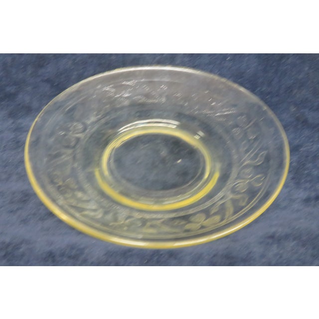 Glass Yellow Depression Glass Saucer Small Plate For Sale - Image 7 of 8