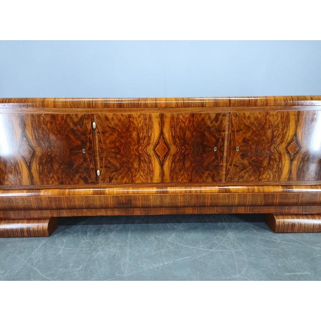 Art Deco Walnut Sideboard, Czechoslovakia, 1930s For Sale - Image 6 of 18