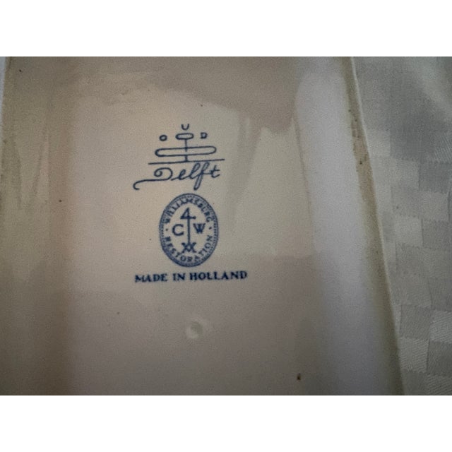 Traditional Dutch Delft Rectangular Plant Flowers Frog For Sale - Image 10 of 11