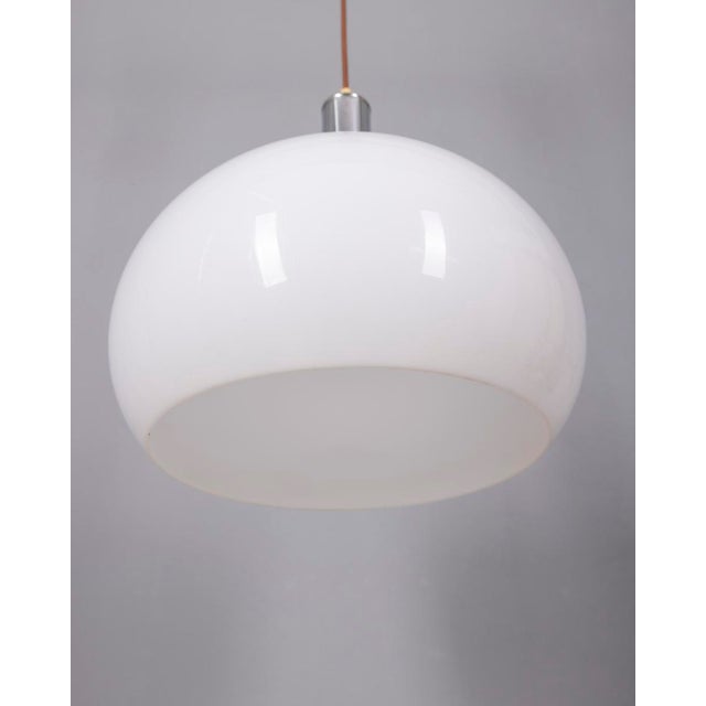 1970s Vintage Italian White Plastic Pendant Lamp, 1970s For Sale - Image 5 of 7