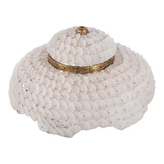 Early 20th Century French Style Frosted Flower Chandelier Shade For Sale