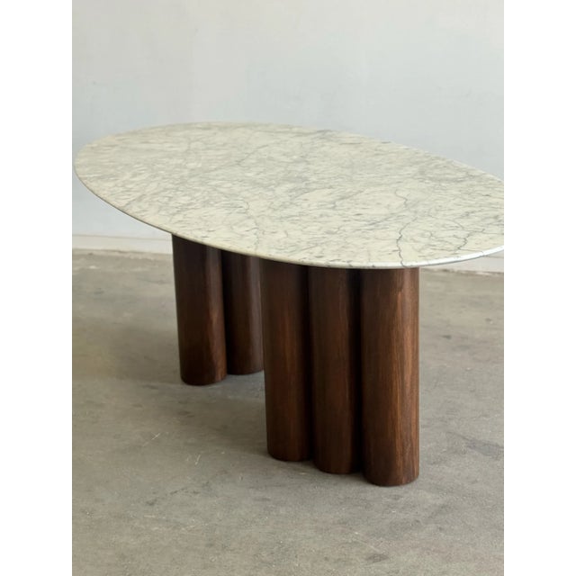 1980s Oval Dining Table With Sculptural Bases - 1 of 1 For Sale - Image 4 of 14