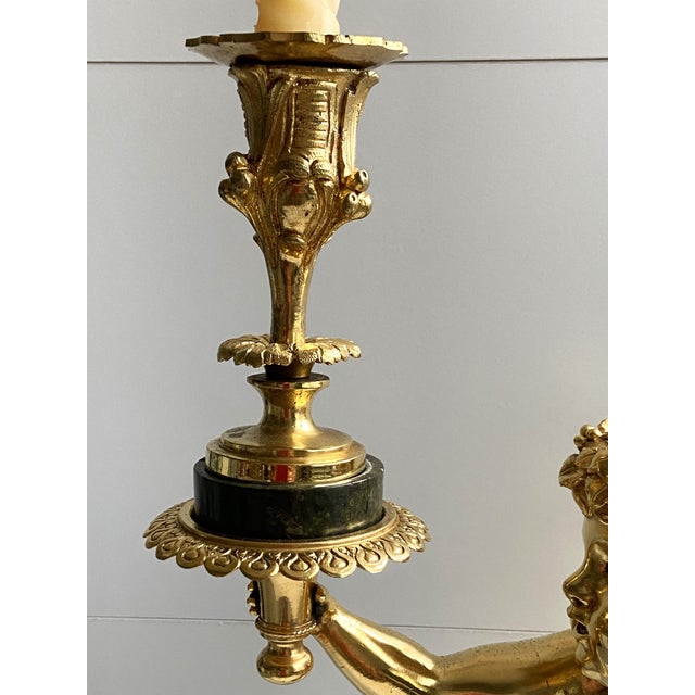 Atypical Gilt Bronze Sculpture of Young Satyr with Torchiere after Clodion, 1800s For Sale - Image 4 of 18