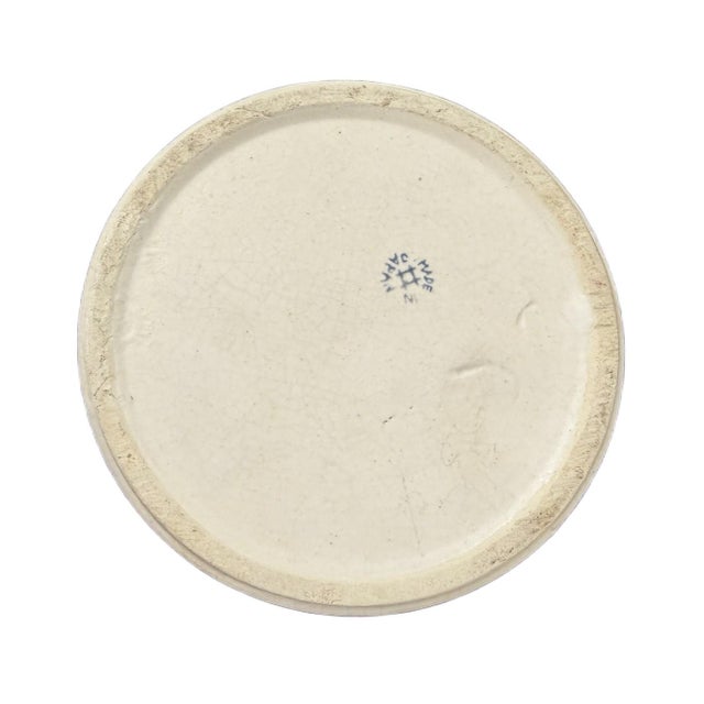 1930s Art Deco Japanese Ceramic Vanity Powder Box With Stylized Female Bust Handle For Sale - Image 6 of 6