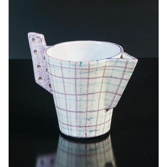 Hand-painted majolica jug c.d.a. Albisola m. House of art. Origin italy period 1940s brand casa dell'arte c.d.a. Albisola...