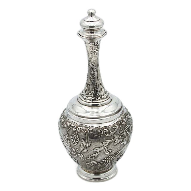 Wine Bottle in Silver For Sale