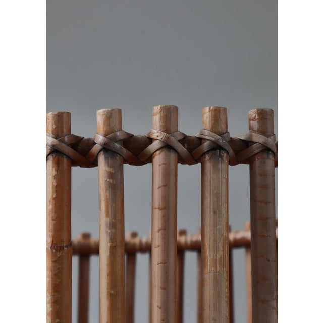 Danish Modern Paper Basket in Rattan and Cane attributed to Wengler, Copenhagen, 1930s For Sale - Image 11 of 14