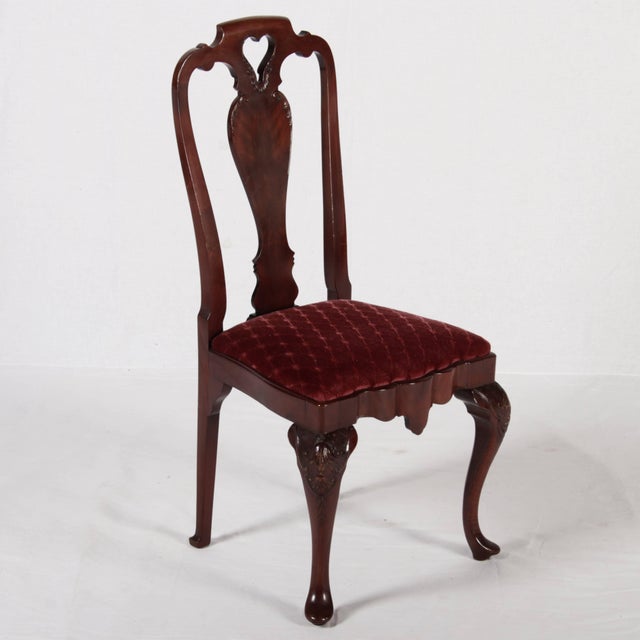 Antique Queen Anne Style Chairs in Mahogany, 1910s, Set of 8 For Sale - Image 13 of 18