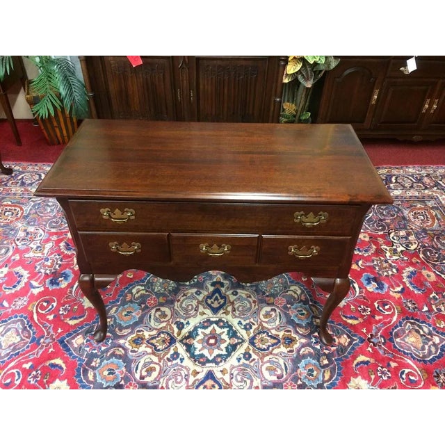 Vintage Lowboy Chest Solid Wood Cherry Small Vanity Dresser For Sale - Image 6 of 9