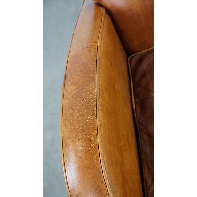 Animal Skin Vintage Leather Club Chair For Sale - Image 7 of 12