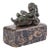 Miniature Indian Bronze Reclining Bala Krishna Sculpture on Marble Base For Sale