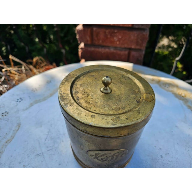 Art Deco Brass Coffee Canister, 1920s For Sale - Image 3 of 7