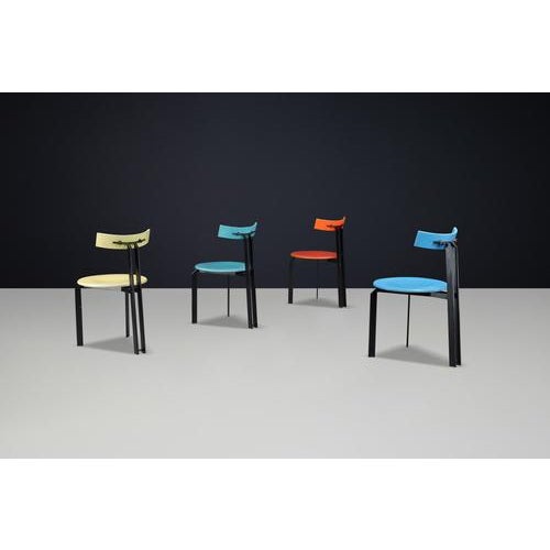 Wood Postmodern Zeta Dining Chairs attributed to Harvink, Netherlands, 1980s, Set of 4 For Sale - Image 7 of 13
