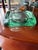 Thick Art Glass Cigar Ashtray in a Green Color comes in a Thick Glass Design .