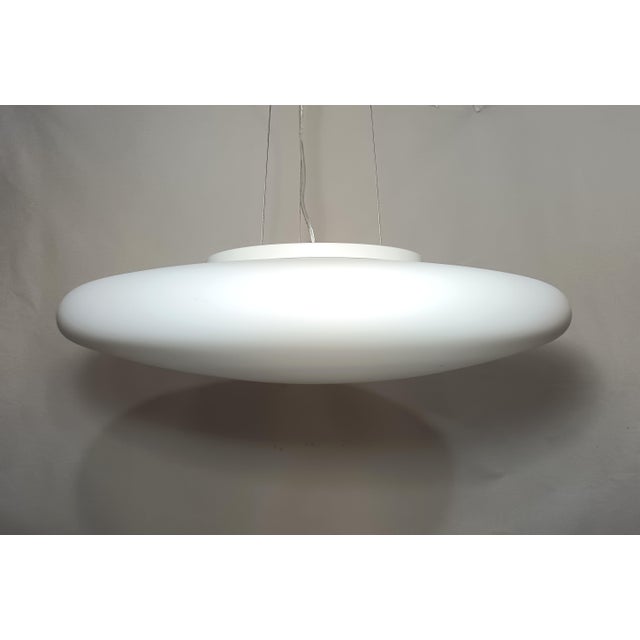 Large Pendant Light in Murano Opaline Glass, 1990s For Sale - Image 7 of 11