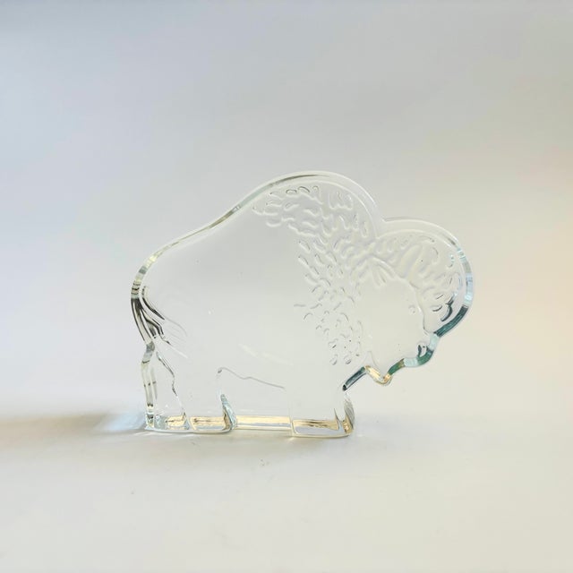 Mid-Century Modern Dansk Crystal Zoo Series Buffalo For Sale - Image 3 of 9