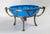 Early 20th Century French Blue Opaline Glass and Silverplate Tazza Bowl For Sale - Image 4 of 18