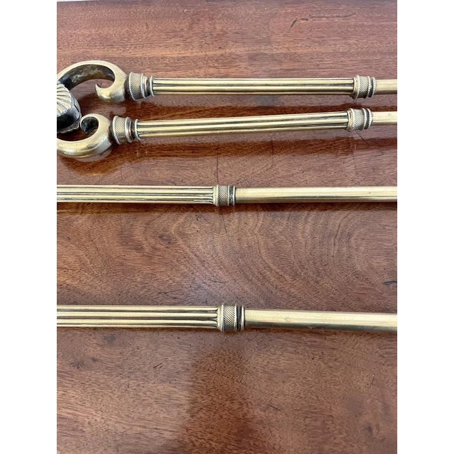 Antique George III Brass Fire Irons, 1820s, Set of 3 For Sale - Image 4 of 11