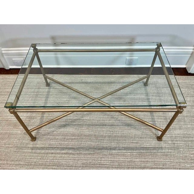 Niermann Weeks Vintage Niermann Weeks Italian Style Glass Top Coffee Table For Sale - Image 4 of 9