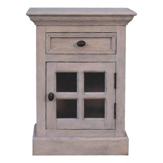Chestnut Solid Wood Sideboard With Glass Doors For Sale