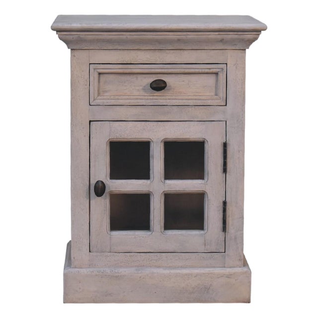 Chestnut Solid Wood Sideboard With Glass Doors For Sale
