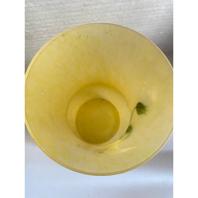 Art Deco Glass Yellow and Green Baluster Vase in Pâte De Verre, 1940 For Sale - Image 10 of 11