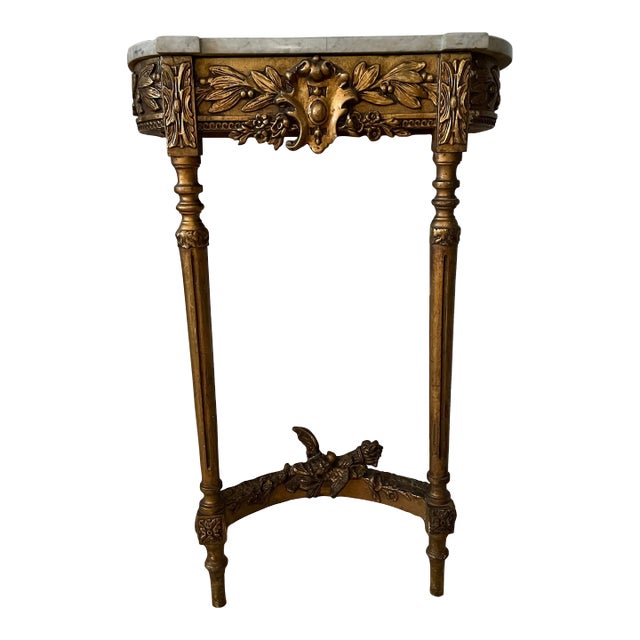 Antique French Louis XVI Giltwood Console Table For Sale