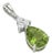 Dainty Peridot & Cubic Zirconia 925 Silver Pendant, August Birthstone Pendant For Sale
