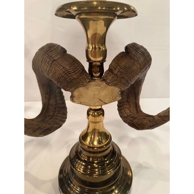 Faux Horn & Brass Table Lamps -a Pair For Sale In Philadelphia - Image 6 of 7